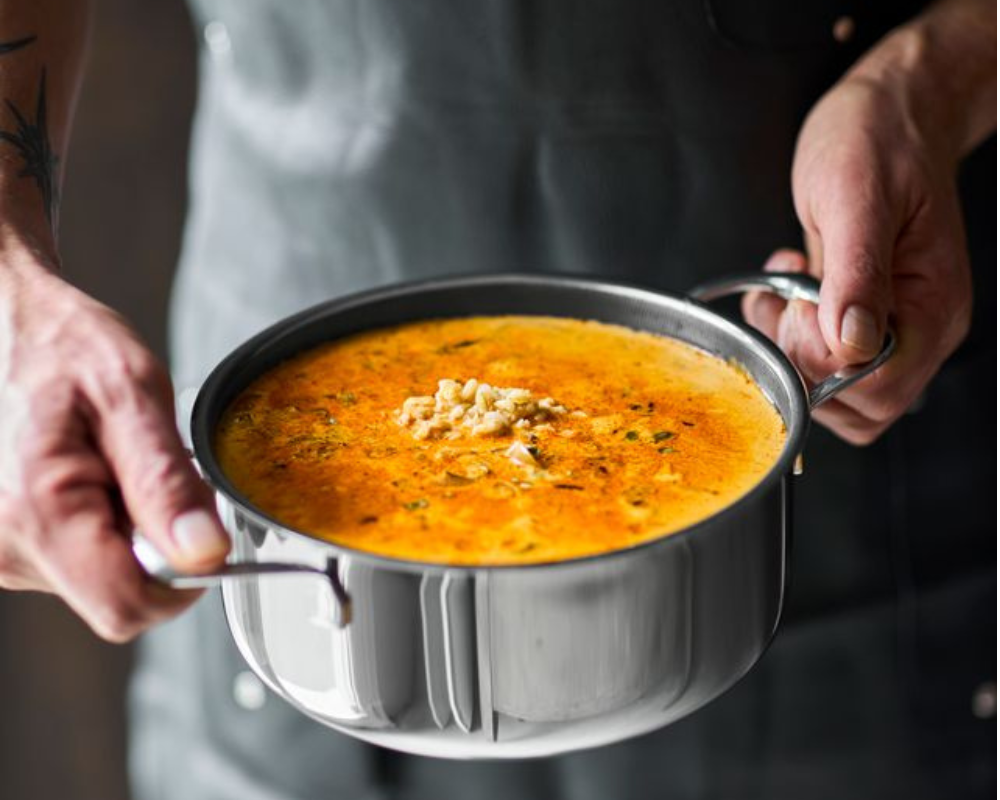 Kremet løksuppe med perlebygg