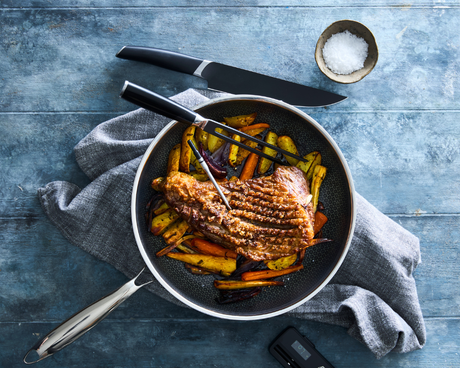 Kalvecuvette med rotgrønnsaker