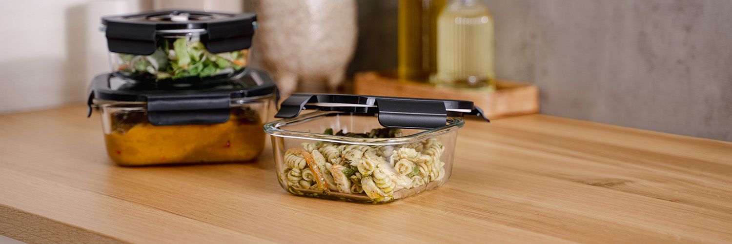 FIRKANTET VAKUUM GLASSBEHOLDER – 1230ML – SETT – 4 STK - 7