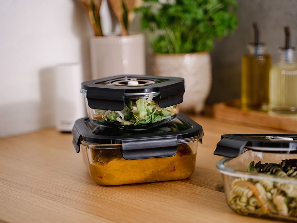 FIRKANTET VAKUUM GLASSBEHOLDER – 800ML