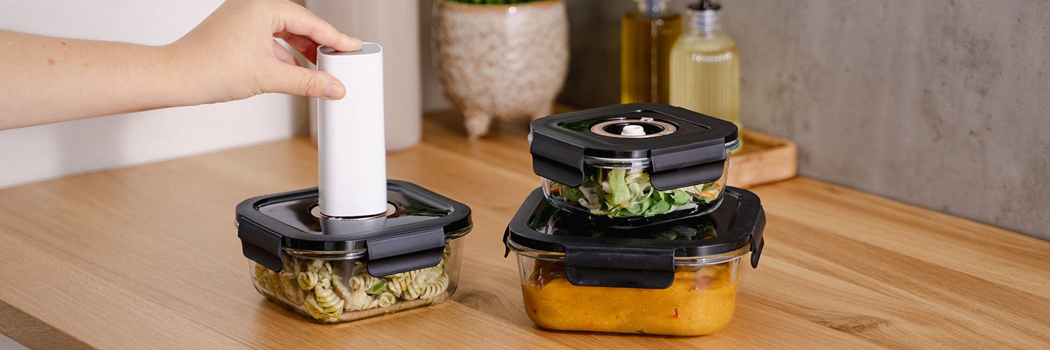 FIRKANTET VAKUUM GLASSBEHOLDER – 800ML