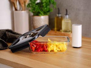 REKTANGULÆR VAKUUM GLASSBEHOLDER – 1480ML – SETT – 4 STK - 2