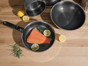 STEKEPANNE MED AVTAGBART HÅNDTAK 30CM SETT - 5