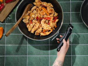 WOKPANNE MED AVTAGBART HÅNDTAK 30CM SETT - 3