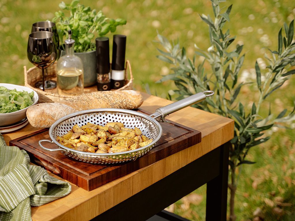 BBQ GRILLPANNE MED AVTAGBART HÅNDTAK 28 CM - 6