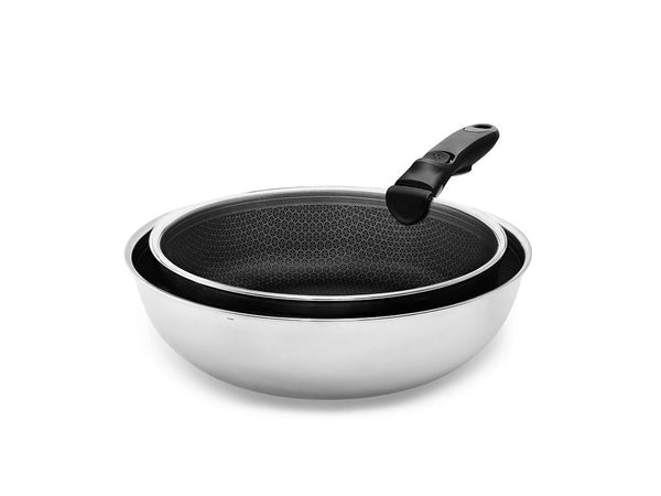 WOK- OG SAUTÉSETT MED AVTAGBART HÅNDTAK – 2 DELER