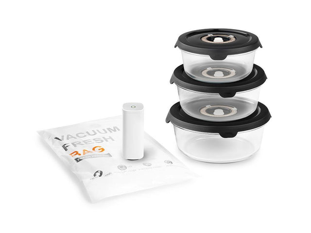 RUNDT VAKUUM GLASSBEHOLDER - POSE SETT - 1