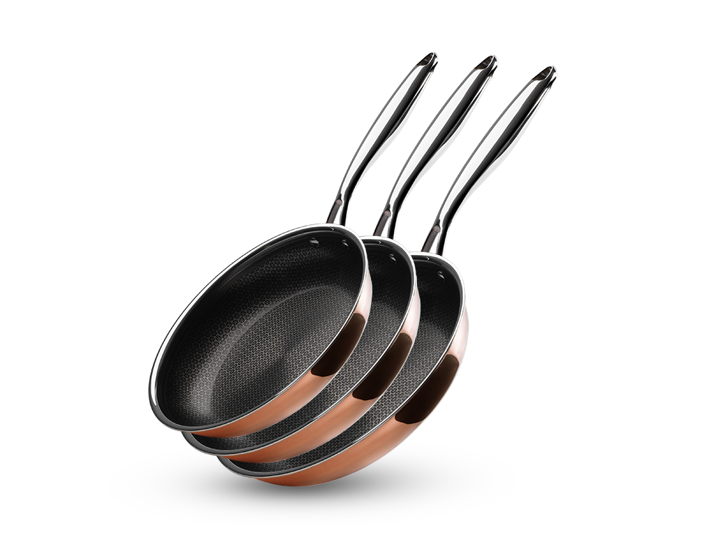 KOBBER HYBRID NON-STICK STEKEPANNESSETT - 3 DELER - 1