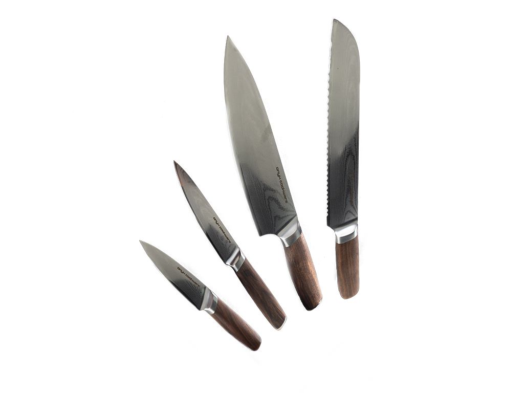 Damaskus essensielt knivsett – 4 stk.