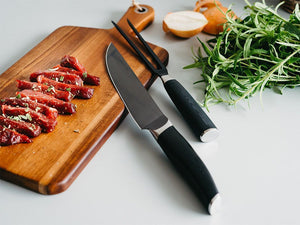 KJØTTGAFFEL + FORSKJÆRKNIV SETT - 5