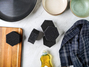 RENGJØRINGSSVAMP AV SILIKON- 3 STYKKER - 5